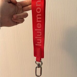 lululemon athletica Red Branded Lanyard with Silver Clip